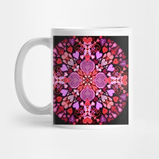 Valentines Mandala on Black Mug